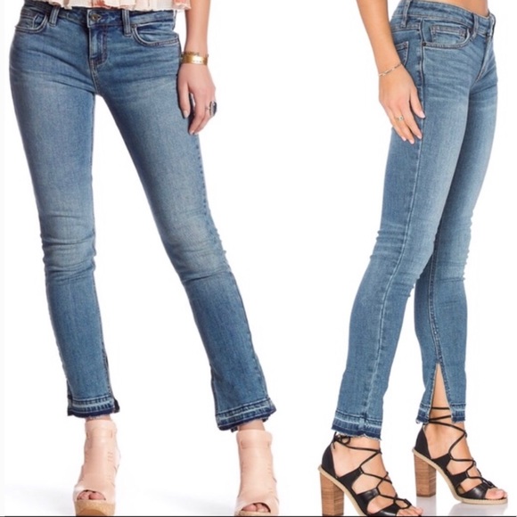 Free People Denim - Free People Frayed Slitted Skinny Jeans 25
